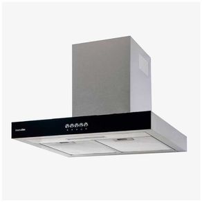 Campana decorativa en T Kenia 4060 150W 550m³/h 66dB 3 velocidades inox/negro 95x60x50 cm