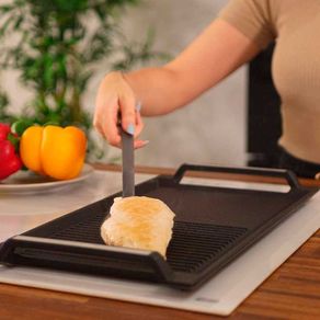 Sartén barbacoa Meissa BBQ 4000 antiadherente negro 3,5x43,6x22,9 cm