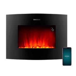 Chimenea eléctrica decorativa Ready Warm 2250 Curved Flames Connected Cecotec 2000W control vía App