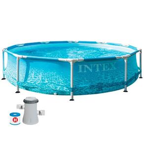 Piscina desmontable circular Beachside Intex 4485L con depuradora 1250L/h +6A azul Ø305x76 cm