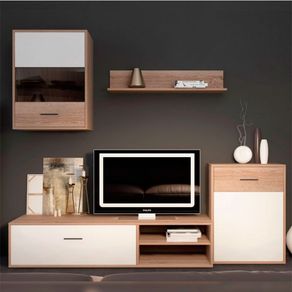 Composición de salón Helena 4 piezas cambria/blanco 220 cm (ENT-DOM-ONT)