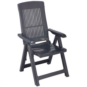 Silla de exterior Tampa Progarden reclinable plegable antracita 92-110,5x58,5x58,5-95 cm