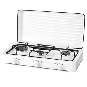 Hornillo de gas Zilan 3 fuegos 4,8kW con tapa blanco 35x30 cm