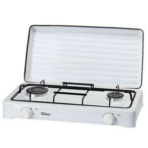 Hornillo de gas Zilan 2 fuegos 3,9kW con tapa blanco 60x35 cm