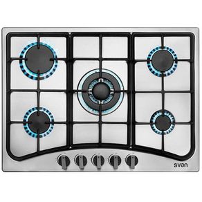 Encimera de gas Svan SVE5B1 5 fuegos ignición automática inox 9x68x50 cm