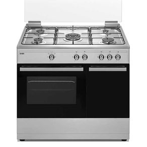 Cocina de gas Svan SVK9561GX 5 fogones 60L con portabombonas inox/negro 90 cm