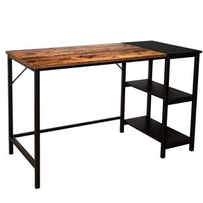 Escritorio Luxury Basik Line 2 estantes laterales wengué/negro 75x120x60 cm