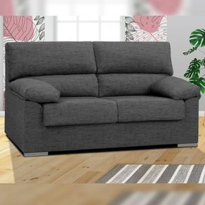 Sofá 3 plazas Málaga tapizado tela nevada 17 antracita 100x180x85 cm