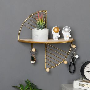 Estantería de pared decorativa metal dorado 30x30 cm