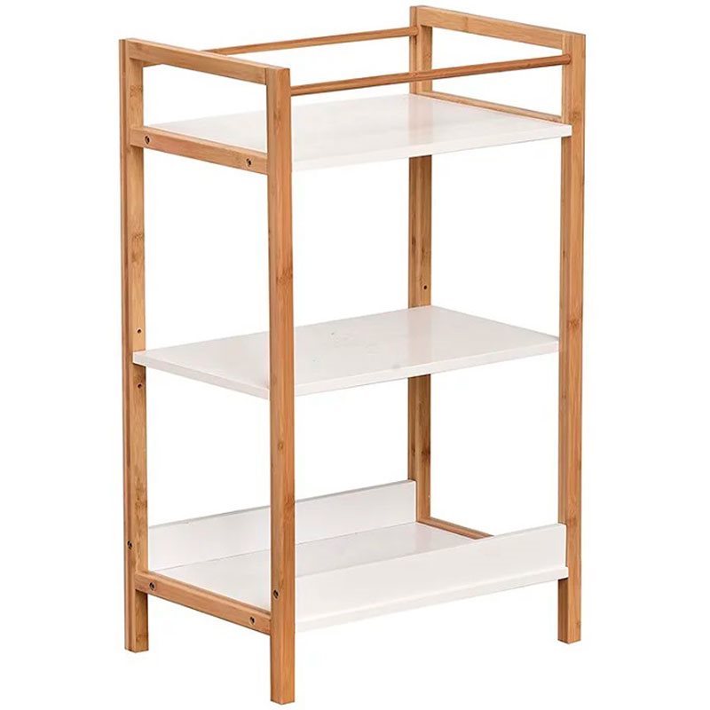 Mueble auxiliar de baño Nuovo 3 estantes blanco/natural 72x44x30 cm