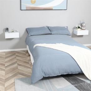 Set de 2 mesitas de noche Homcom flotantes blanco 15x40x30 cm