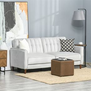 Sofá-cama Homcom 2 plazas respaldo ajustable gris 83,5x189x81