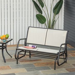 Banco balancín Outsunny 2 plazas beige 120x70x85 cm