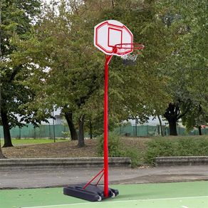 Canasta de baloncesto Homcom con base rojo 210-260 cm
