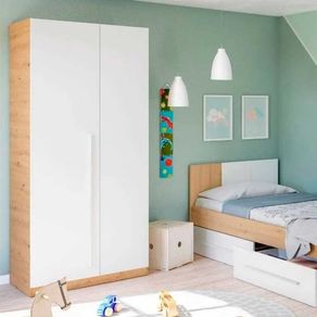 Armario Ambient 2 puertas roble nodi/blanco artik 200x90x52 cm