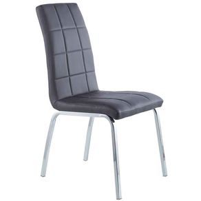 Silla de comedor Betty símil piel gris/cromado 93,5x45x61 cm