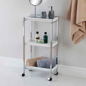 Carrito auxiliar de baño Versa 3 niveles blanco/inox 81x40x23,5 cm