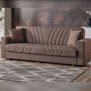Sofá-cama Daisy clic-clac con arcón beige 83x214x80 cm