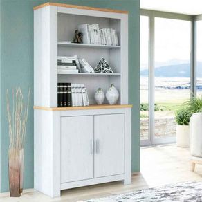 Librería Roncal 3 estantes+1 armario Andersen pino/blanco 197,8x99,5x45 cm