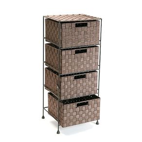 Cajonera de baño 4 cajones nylon marrón 84x29x35 cm
