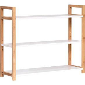 Estantería Tendance 3 baldas bambú madera/blanco 53x64x20 cm