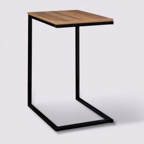 Mesita auxiliar salón negro/madera 66,5x35x45 cm