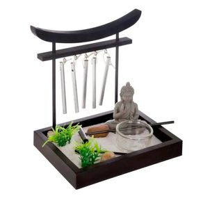 Jardín Zen decorativo Atmosphera negro 16,5x15x12 cm