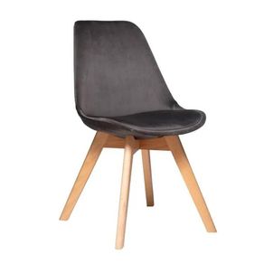 Silla de comedor Baya terciopelo gris 81x48x55,2 cm