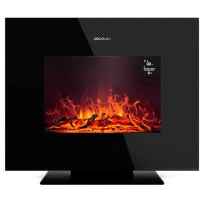 Chimenea eléctrica decorativa Ready Warm 2700 Design Flames Black Cecotec 2000W con mando negro