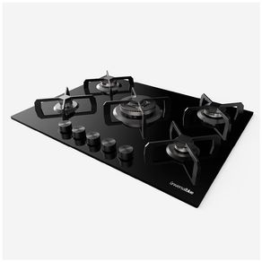 Placa de gas Maia BB-Plus Universal Blue 5 fuegos encendido eléctrico negro 10x68,4x51 cm