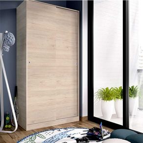 Armario Slide plus 03K12686 2 puertas correderas natural 204x100x50 cm