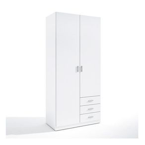 Armario Roma 2 puertas+3 cajones blanco 215,5x100x52,6 cm