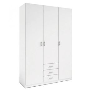 Armario Roma 3 puertas / 3 cajones blanco mate 150x215cm