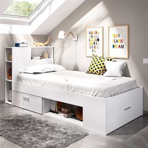 Cama Lanka compacta blanco 95x217x97 cm