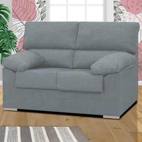 Sofá 2 plazas Málaga tapizado tela nevada 15 gris 100x140x85 cm