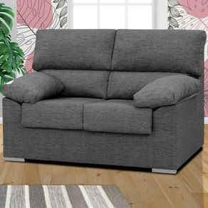 Sofá 2 plazas Málaga tapizado tela nevada 17 antracita 100x140x85 cm