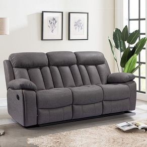 Sofá Madrid Deluxe 3p reclinable/reposapiés elevable marengo 101x208x97 cm