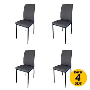 Pack de 4 sillas de comedor Plywood gris 92x44x54 cm