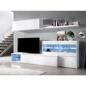 Salón de TV Uma con vitrina y LED brillo 03K56232