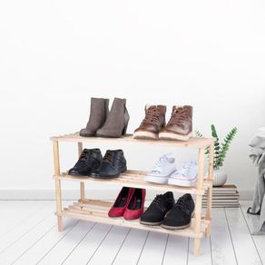 Zapatero Alpina 3 niveles 10 pares madera 48,5x74x26 cm