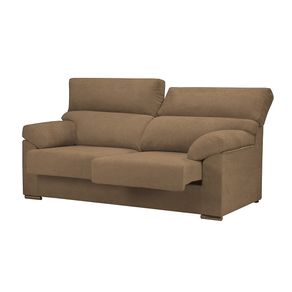 Sofá Lisboa 3 plazas tela Nido choco 102x192x90 cm