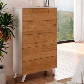 Sinfonier Soto 5 cajones roble/blanco 118,5x60x37,8 cm