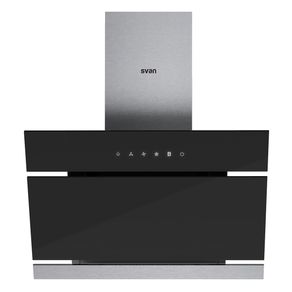 Campana extractora inclinada Svan SVCC1660N A+ cristal negro 76-105x59,7x40,3 cm