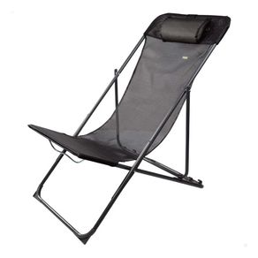 Hamaca plegable Aktive Garden 3 posiciones con reposacabezas negro