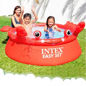 Piscina infantil hinchable Cangrejo Easy Set Intex 880L 3 niños rojo 51xØ183 cm