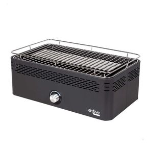 Barbacoa portátil sin humos Aktive Barbecue forma rectangular negro