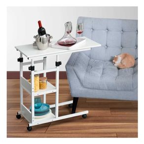 Mesa auxiliar Homcom forma C ajustable blanco 72/82x40x80 cm