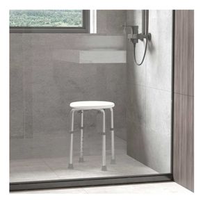 Taburete de baño Homcom altura regulable blanco 35,5-54x41x32,2 cm