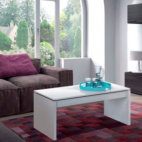 Mesa de centro elevable Attuale blanco brillo 45x105x55 cm