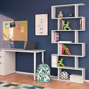 Estantería alta Danerys blanco brillo 192x80x25 cm